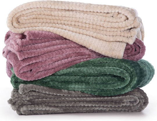 Nef-Nef Homeware Zweisitzer-Sofa Überwurf Cameron 180x250cm Mauve 031790