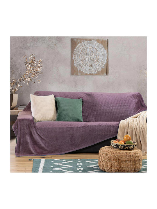 Nef-Nef Homeware Ριχτάρι Διθέσιου Καναπέ Cameron 180x250εκ. Mauve