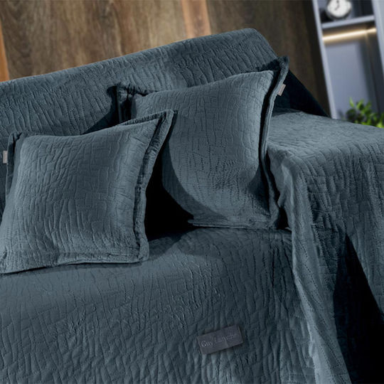 Guy Laroche Avon Armchair Throw 2 Sides Velvet 170x150cm Emerald With Pillowcase