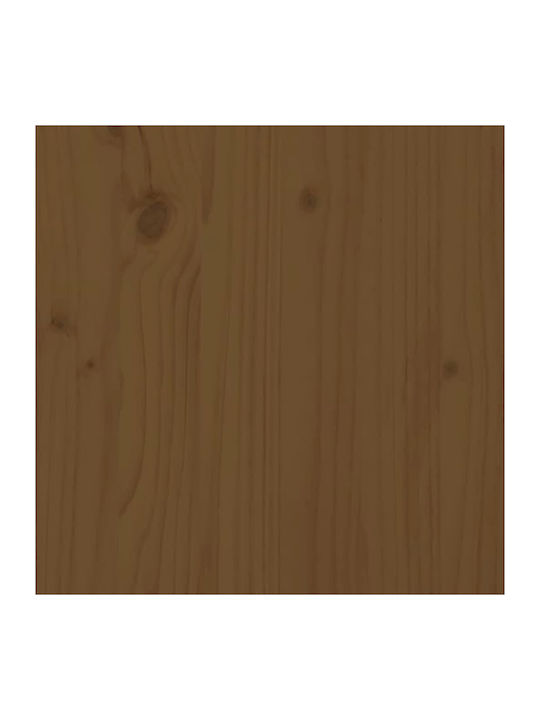 Wall-Mounted Living Room Cabinet Made of Solid Wood Natural - Honey 80x30x30cm