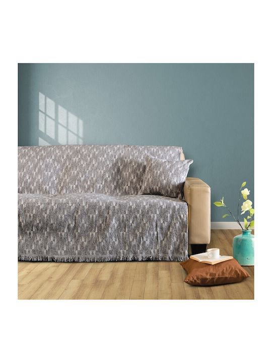 SB Home Ramina Ριχτάρι Πολυθρόνας Chenille 180x170εκ. Silver