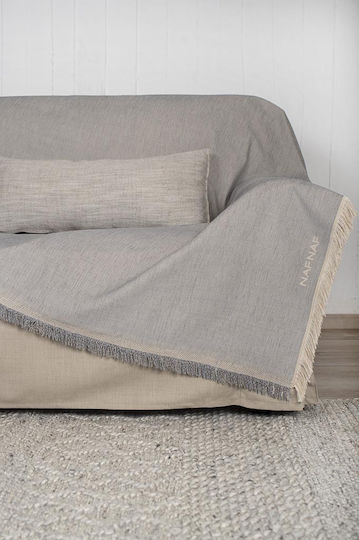 Naf Naf 358-78 Armchair Throw Chenille 180x180cm Gray