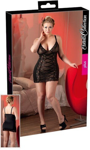 Cottelli Collection Lingerie Dress Plus Size Black