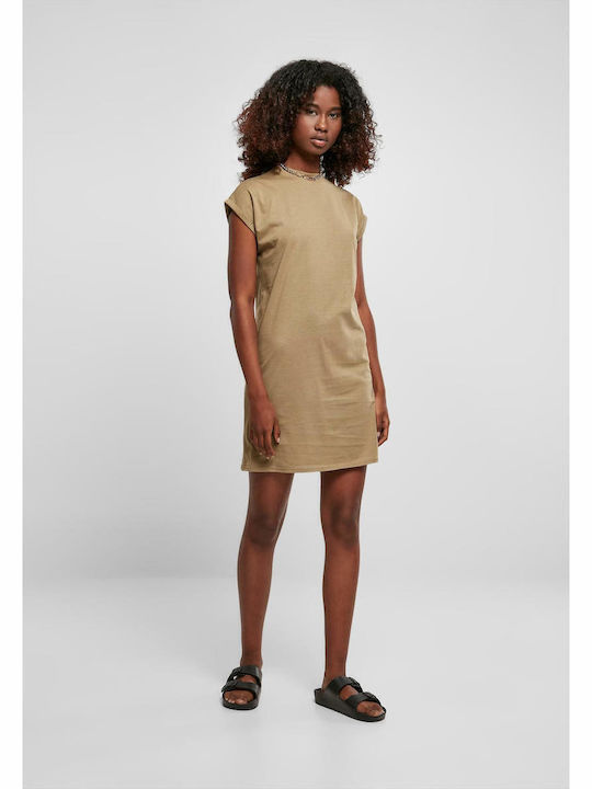 Rochii De Vară Pentru Femei Mini Rochie Sport Tricou Mâneca Scurtă Kaki