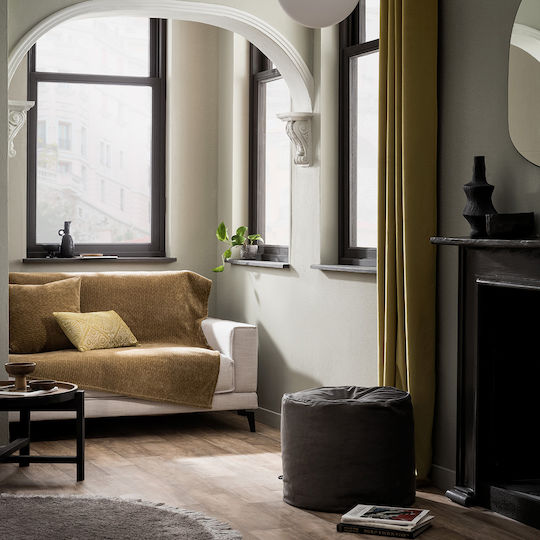 Gofis Home 421 Покривка За Двуместен Диван Кадифе 180x250см 37 Голд Грийн