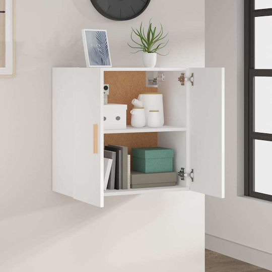 Hängeschrank fürs Wohnzimmer aus Spanplatte Weiß 60x30x60 cm