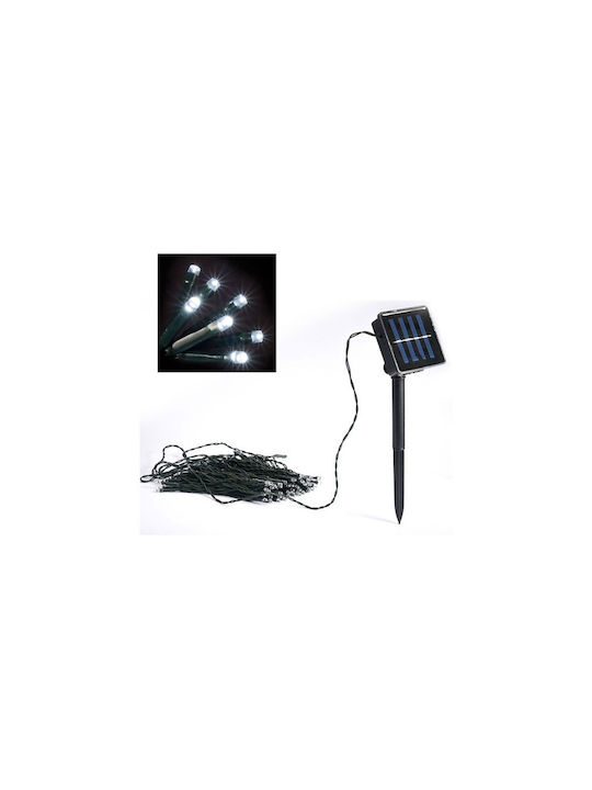 29383 100 Christmas Lights LED White Solar in String Outdoor