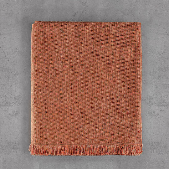 Rythmos Essie Sofa Throw 2 Seater 2 Sides Chenille 180x240cm Terracotta