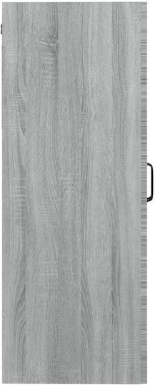 Bodenstehende Wohnzimmer Vitrine aus Spanplatte in Grau Sonoma mit Glastür 69.5x34x90cm
