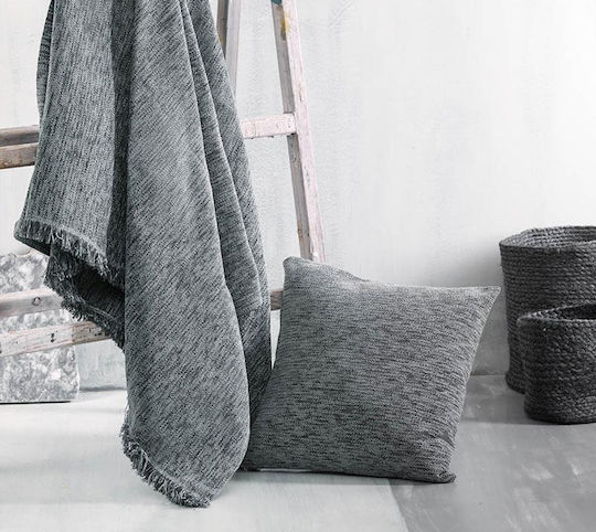 Rythmos Essie Four-Seater Sofa Throw 2 Sides Chenille 180x330cm Dark Gray