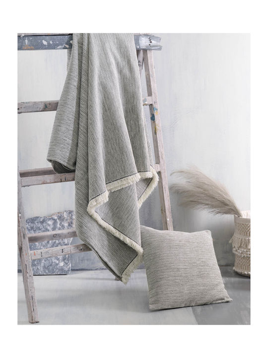 Rythmos Vilano Ριχτάρι Πολυθρόνας Δύο 'Οψεων Chenille 160x180εκ. Γκρί Ανοιχτό 117-191-2288