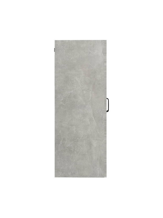 Living Room Display Cabinet Made of Particle Board with Windowed Grey Concrete Effect 69.5x34x90cm