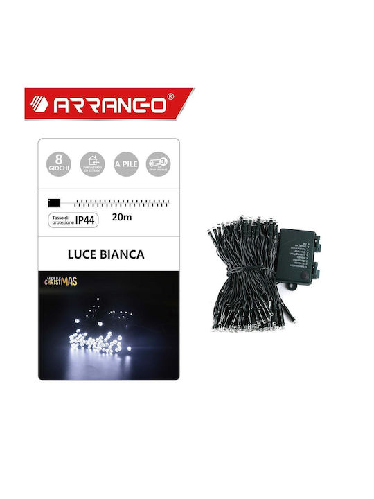 200 Lights LED 20m. Cold White Battery in String 1pcs 200 Lights LED 20m. Cold White Battery in String 1pcs