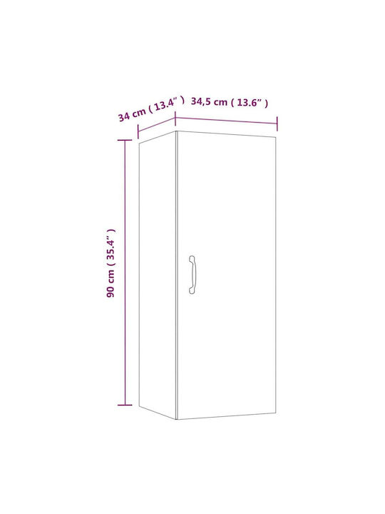Ντουλάπι Τοίχου Γκρι 34.5x34x90εκ.