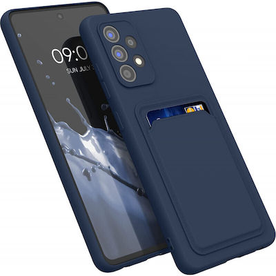 KWmobile Silicone Back Cover with Credit Card Holder Dark Blue (Galaxy A52 / A52s)