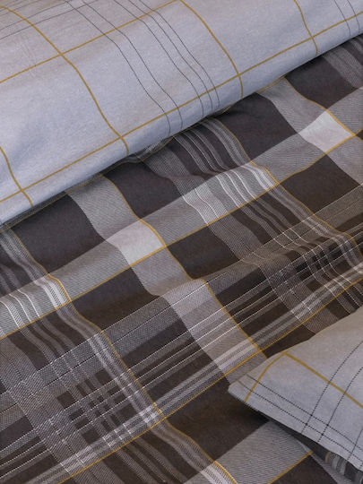 Nima Duvet Cover Set Flannel Single with Pillowcase 160x240 Noit Dark Gray
