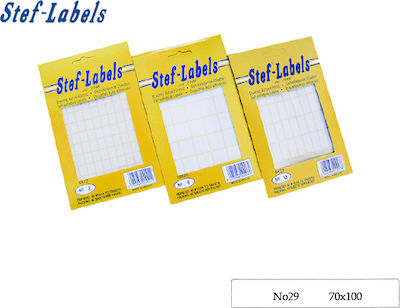 Stef Labels Rectangular Small Adhesive White Label 100x70mm 80pcs 29