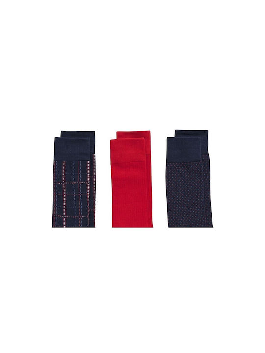 Gant Ανδρικές Μονόχρωμες Κάλτσες Navy/Red 3 Pack