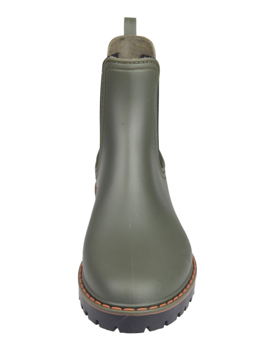 Gaudi Κοντές Γυναικείες Γαλότσες Khaki/Black