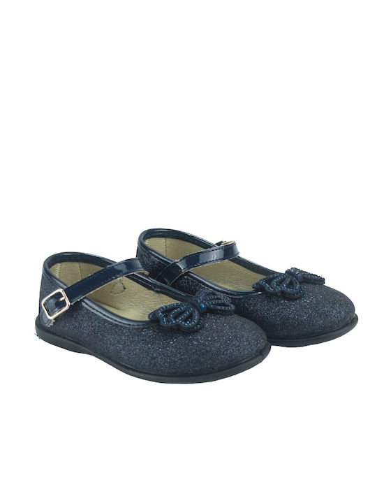 Conguitos Kids Ballerinas with Adjustable Metal Clasp Navy Blue