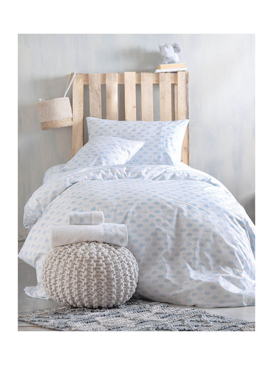 Rythmos Cloudy Kids Cotton Pillowcase Set 50x70cm Blue