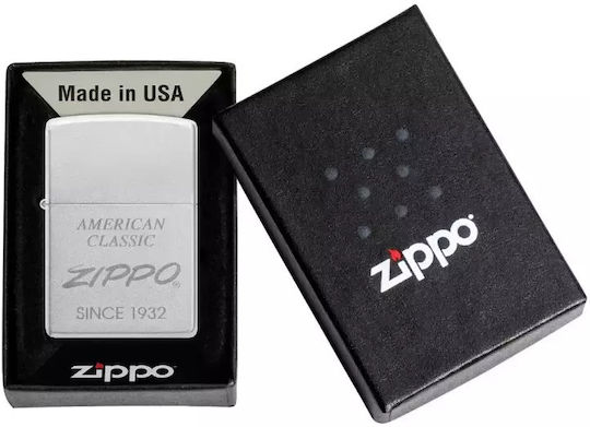 Zippo Amerikanisches Winddichtes Feuerzeug Flamme in Silber Farbe