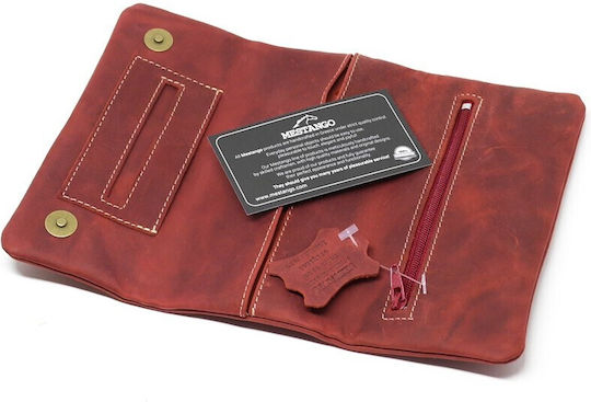Mestango Tobacco Pouch With Magnetic Clasp 15.5x8cm Burgundy