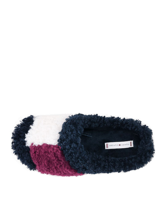 Winter Damen Hausschuhe mit Fell Blau