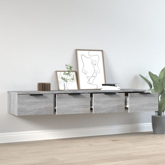 Hängeschrank fürs Wohnzimmer aus Spanplatte Grau 68x30x20 cm