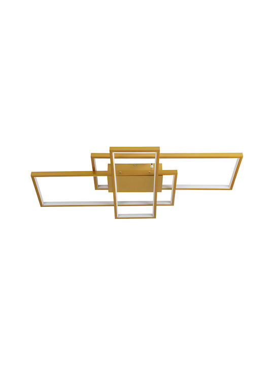 GloboStar Quadra Ceiling Mount Light 85cm Gold with Integrated LED and Remote Control