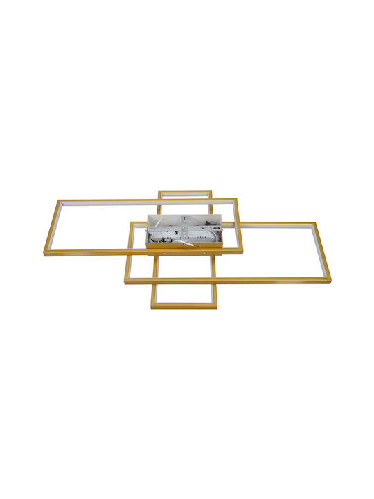 GloboStar Quadra Ceiling Mount Light 85cm Gold with Integrated LED and Remote Control