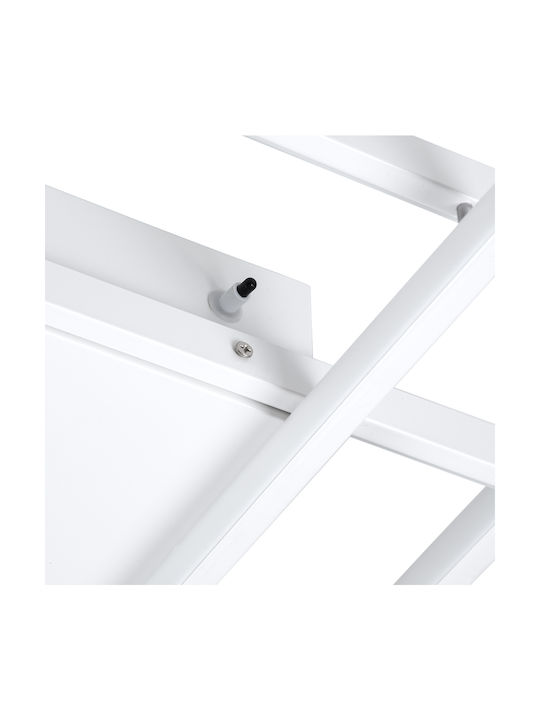 GloboStar Quadra Ceiling Mount Light 85cm White with Integrated LED and Remote Control