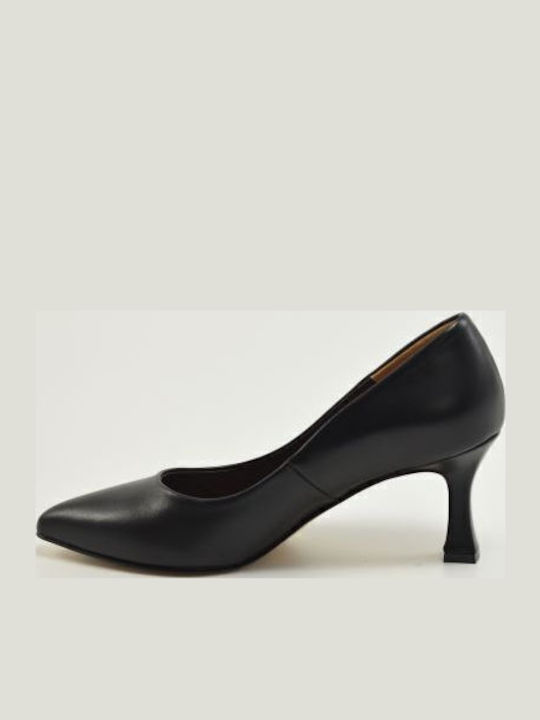 Leather Pointed Heels Black
