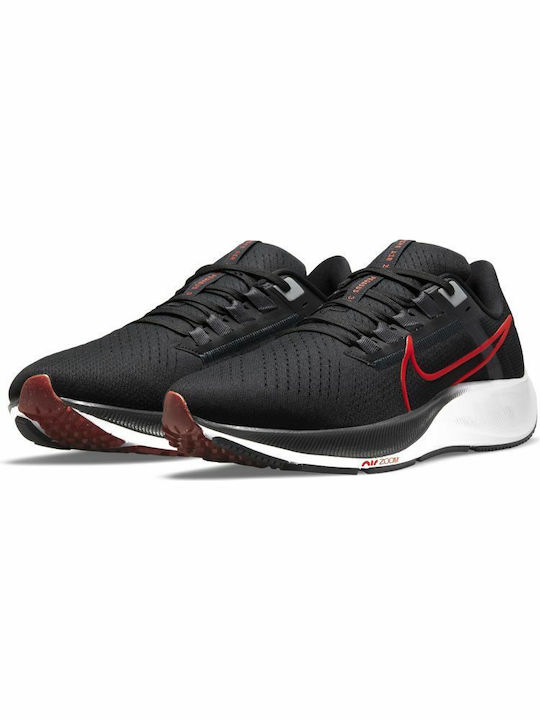 Nike Air Zoom Pegasus 38 Ανδρικά Αθλητικά Παπούτσια Running Black / Dark Smoke Grey / particle Grey / Light Crimson