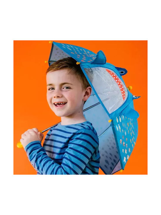 Floss & Rock Kids Curved Handle Umbrella Καρχαρίας Light Blue