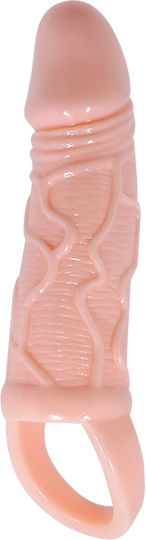 Baile Men Extension Penis Extension with Vibration Penis Extended Sleeve with Triggered Vibration Flesh 13.5cm