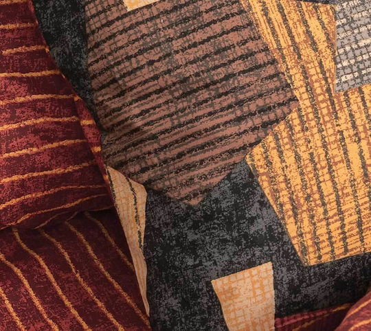 Palamaiki Sheet Set with 1 Pillowcase Super-Double 240x260cm. Fashion Life FL6160 Orange 2pcs