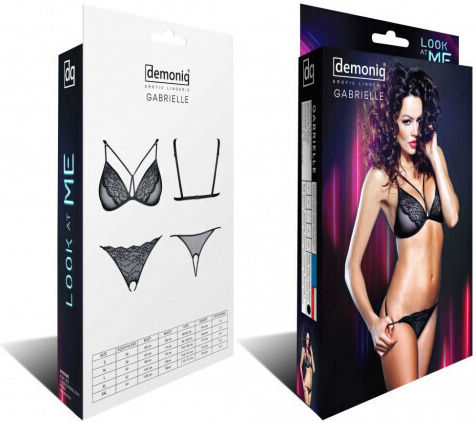 Demoniq Gabrielle Sexy Σετ Εσωρούχων με Δαντέλα Black