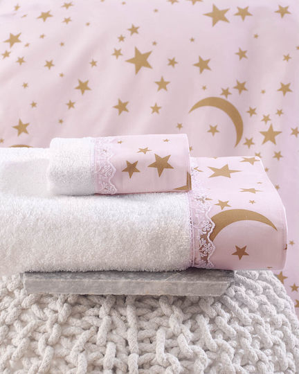 Rythmos Seturi de cearșafuri Single Bumbac Moonlight Diva Roz 160x260cm 3buc