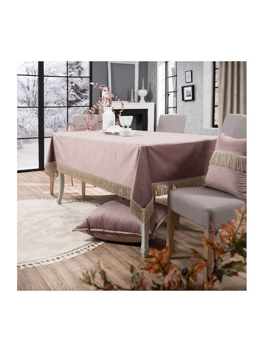 Teoran Checkered Velvet with Fringe 12 140x140cm