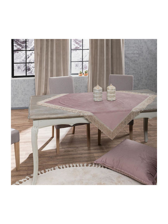 Teoran Checkered Velvet with Fringe 12 140x140cm