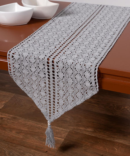 Silk Fashion Runner Cotton Knitted C210 Gray 32x160cm