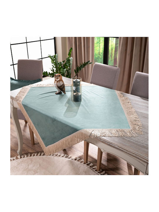 Teoran Checkered Velvet with Fringe 15 90x90cm
