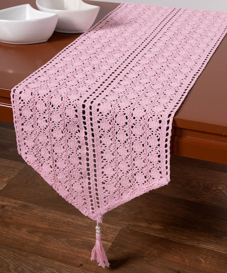 Silk Fashion Ράνερ Βαμβακερό Πλεκτό C210 Ροζ 32x160εκ.