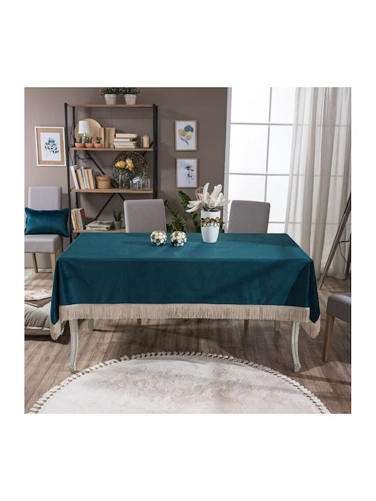 Teoran Checkered Velvet with Fringe 13 140x140cm