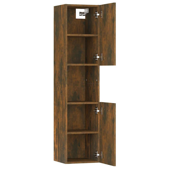 vidaXL Wall Hung Cabinet Bathroom Column Cabinet L30xD30xH130cm Oak