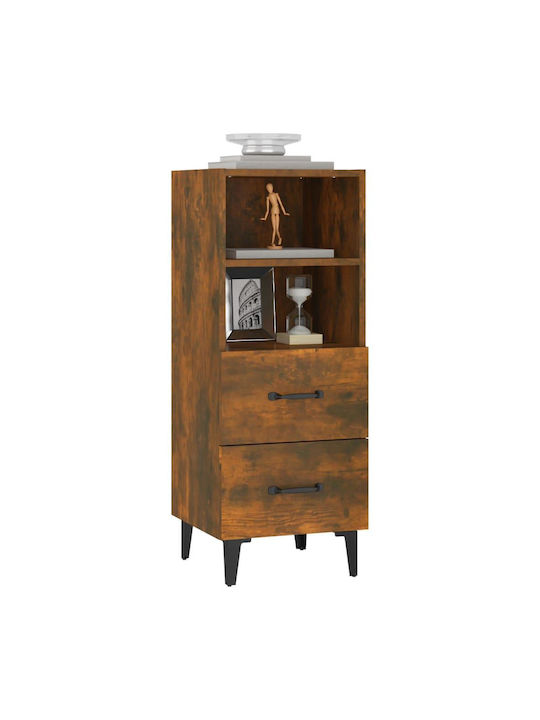 Drawers Storage Wooden Smoky Oak L34.5xW34xH90cm