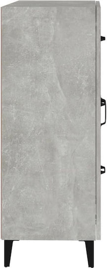 Living Room Display Cabinet made of Particle Board with Windowed Grey Concrete 69.5x34x90cm