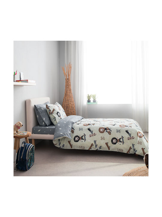 Vesta Home Pătură pentru copii Față și spate Single Lion Gri 160x230buc