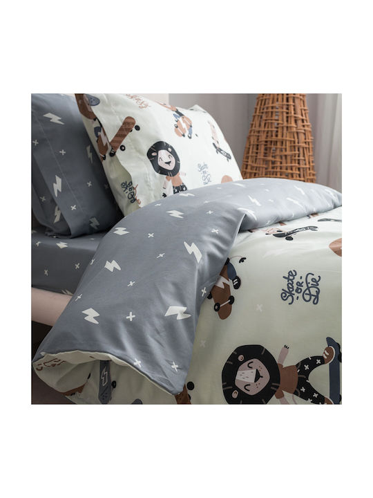 Vesta Home Pătură pentru copii Față și spate Single Lion Gri 160x230buc